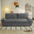 73.5" Convertible Sleeper Sofa Loveseat Chaise 3 In 1 Corduroy Pull Out Couch Bed With Pillows-589627826