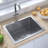 vidaXL 17.3-inch Kitchen Sink with Strainer, Top-Mount Sink Single Bowl, Silver Stainless Steel-85501556-85501552