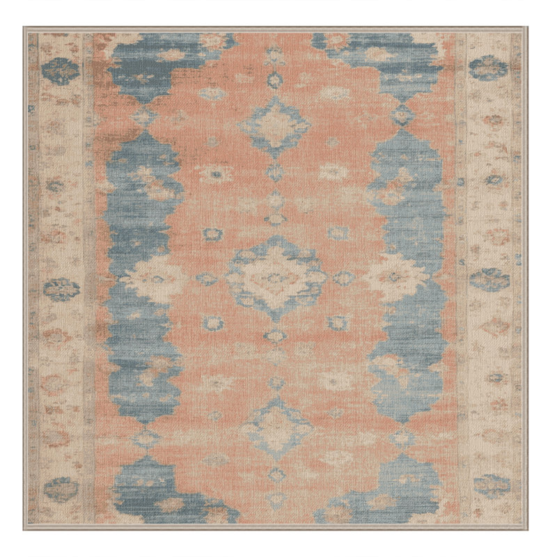 Tapis beige surteint lavable à la machine, Carré 6 pi