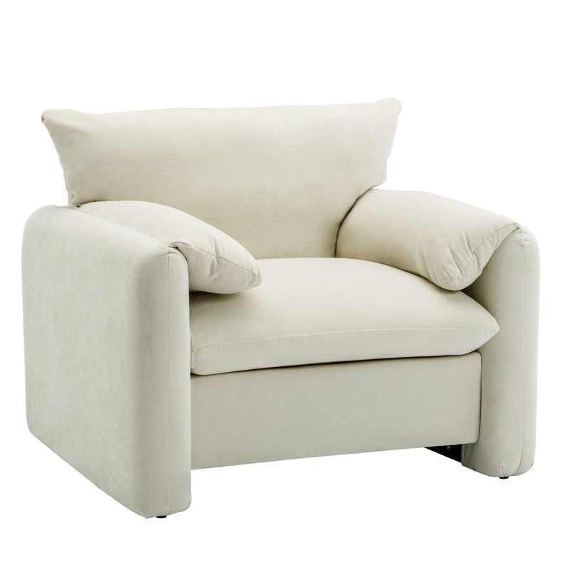 Fauteuil d'appoint surdimensionné 37,6 po Marithza, Chenille crème