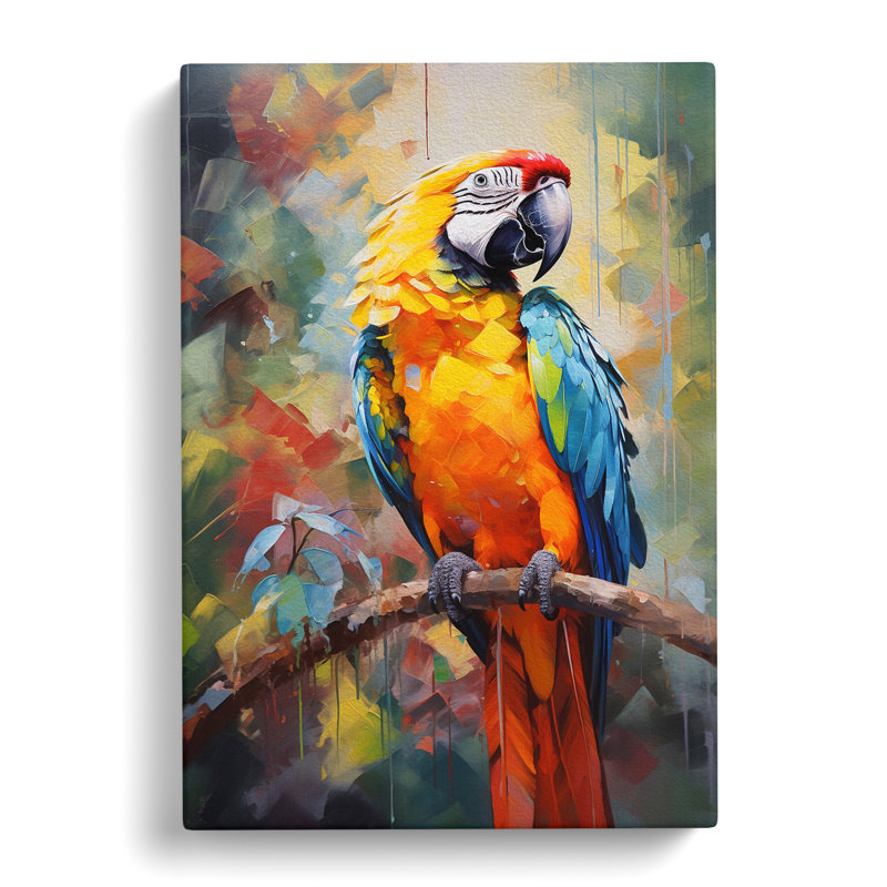 Parrot Impressionism No.2 - No Frame Print, 50cm H x 35cm W x 3cm D