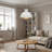 Adjustable Height Metal Body Pendant Lighting with Glass Globe Shade