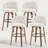 Counter Height Swivel Bar Stools With Water-Resistant Upholstered Seat Wide Backrest And Wooden Legs (Set of 4)-288038009-288038008