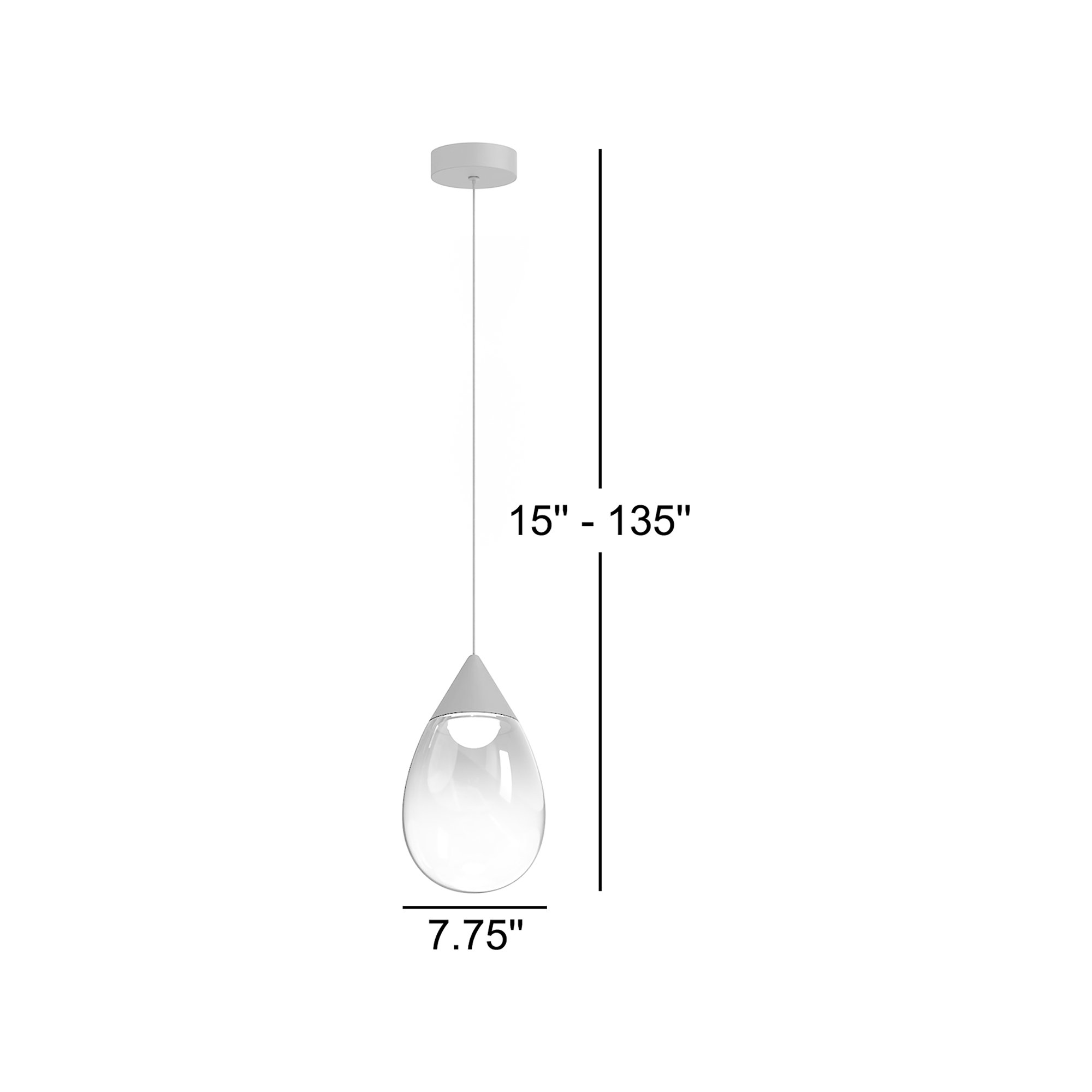 Alheidis Single Light Glass Dimmable LED Pendant, Matte Black, Smoke