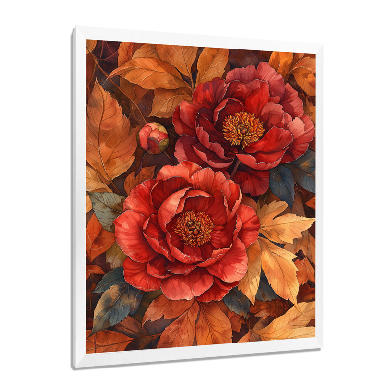 Brookshire - Floral Canvas Prints, 32" H x 16" W, Single Picture Framed Print, White