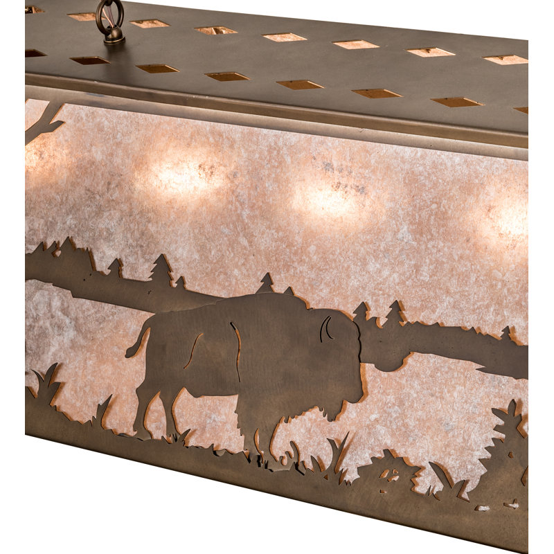 Luminaire suspendu linéaire pour table de billard 6 lumières Old Forge