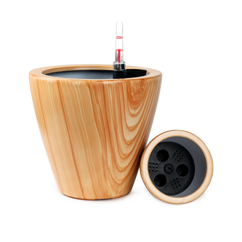 2 10 In. Self-Watering Planter Pot - Wood Plastic Simple Assembly Promote Plant Growth 10.2" X 9.4" Soil Problems, Brown