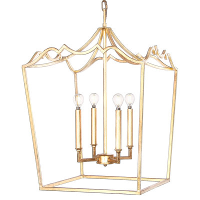 Luminaire suspendu carré à 4 lumières Thiva