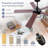 52'' Ceiling Fan with Light and Remote, 5-Blade Fan with Decorative Cage Glass Shade, Quiet Reversible DC Motor, 6 Speeds, Matte Black-1959827348-1959827350