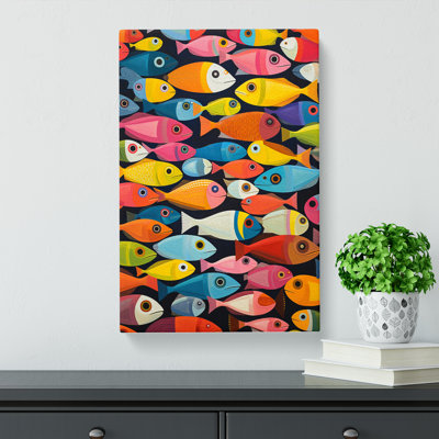 Fish Colour Field Art No.2 - Wrapped Canvas