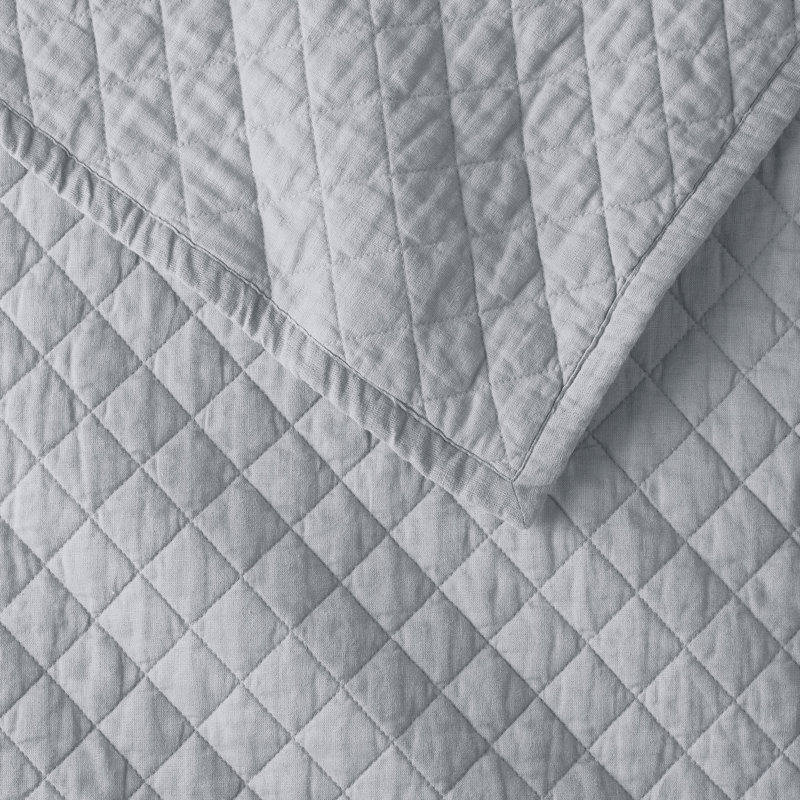 Jeffen Linen Blend Quilt, King/Cal King Quilt, Stormy Blue