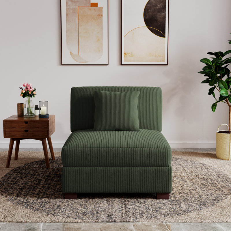Upholstered Accent Chair, Green