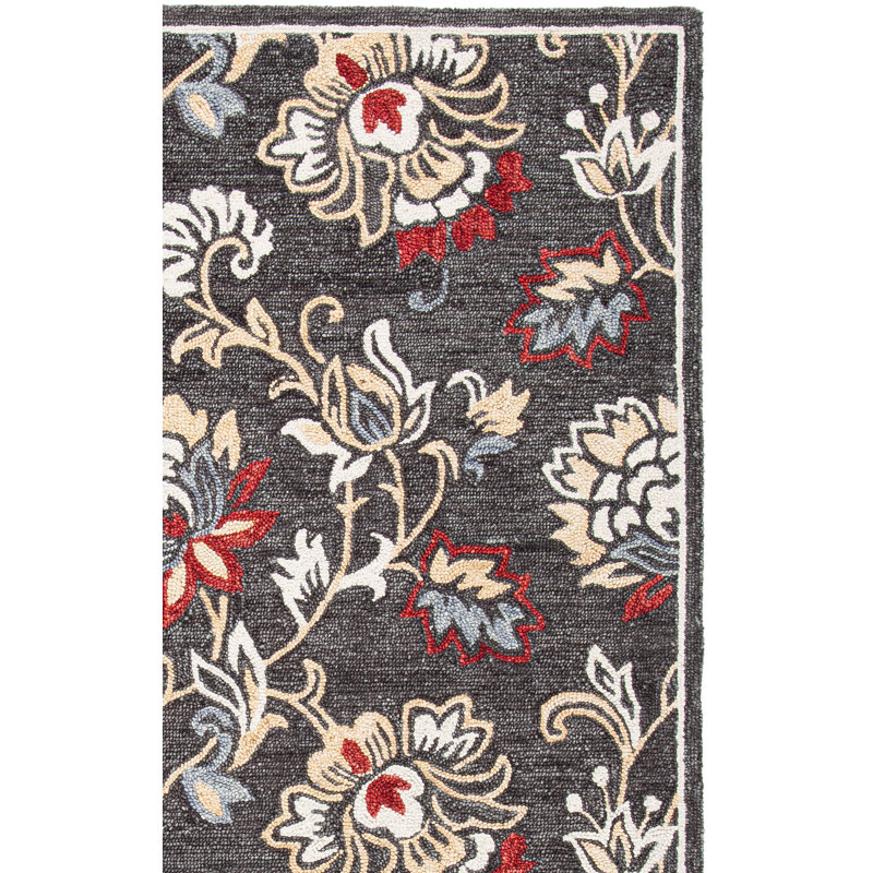 Windon Hand Tufted 0.8 Wool 0.2 Cotton Floral Rug, Rectangle 8' x 10'