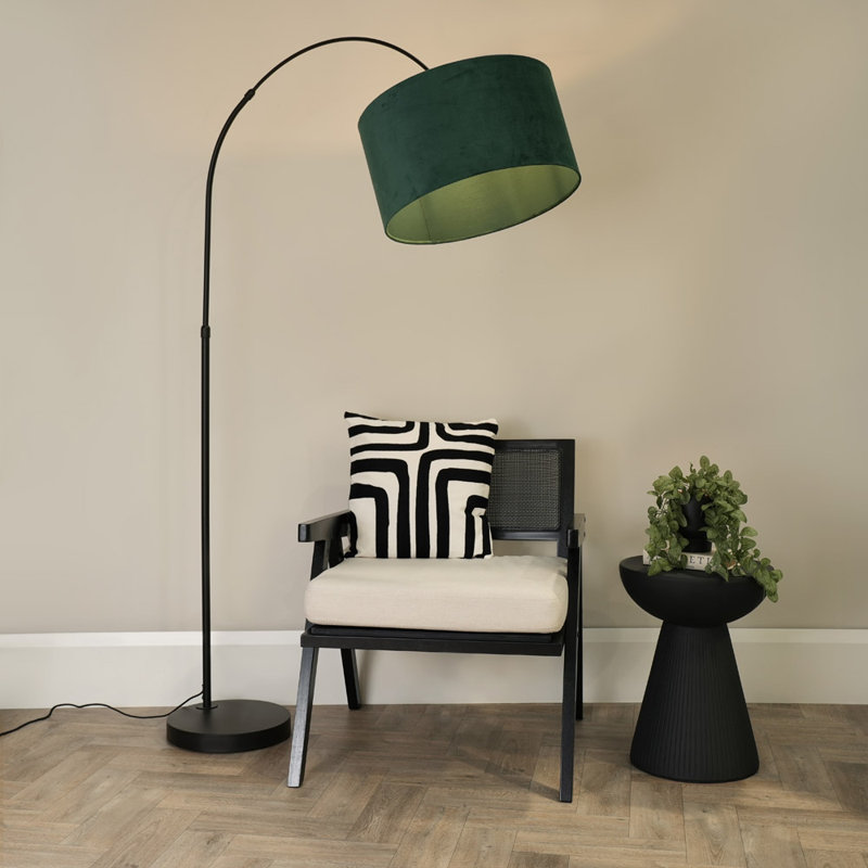 Rinnah 180cm Matte Traditional Floor Lamp, Forest Green