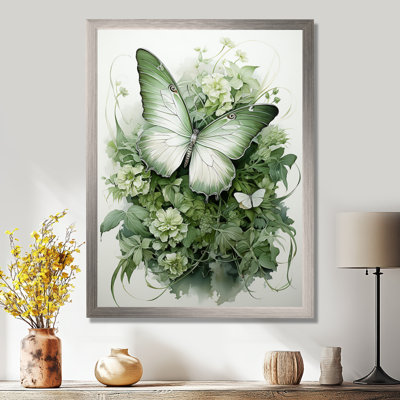 Green Butterfly Whirling Beauty - Animals Canvas Print