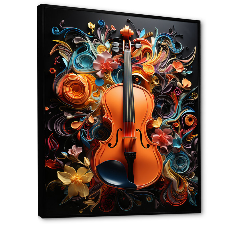 Opt Art Vibrant Symphony - impression, H 40 po x l 30 po x P 1,5 po, Cadre flottant noir