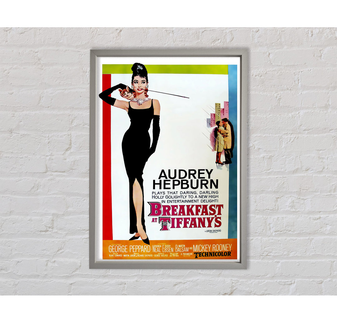 Audrey Hepburn Breakfast At Tiffanys - Einzelner Bilderrahmen Kunstdrucke auf Leinwand