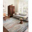 Tapis bleu / orange à motif abstrait en polypropylène Mcglothin-421487546