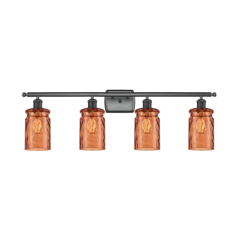 Éclairage de salle de bain à intensité variable 4 lumières Binkley, Ampoule incandescente rétro de 60 watts, Verre limpide