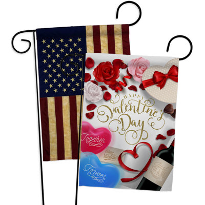 Double Sided 18.5'' H x 13'' W Polyester Valentine's Day Garden Flag