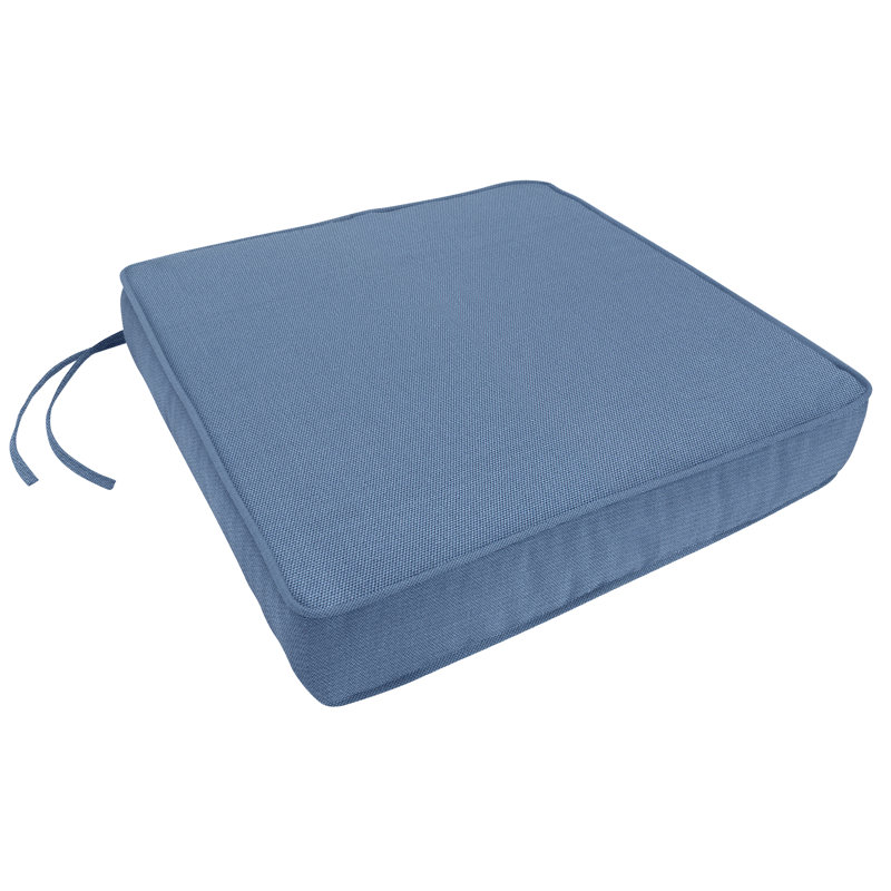 Outdoor Dining Chair Cushion, Canvas Saphire Blue, 3.5" H x 20" W x 19" D