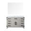 Meuble-lavabo simple en chêne blanc l 48 po x P 22 po, comptoir en marbre de Carrare et miroir de 46 po