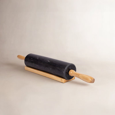Marble Rolling Pin with Wooden Handles