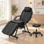 Fauteuil de soin du visage électrique à hauteur réglable avec tabouret à roulettes et coussin amovible - Noir-1425270869-1529925099