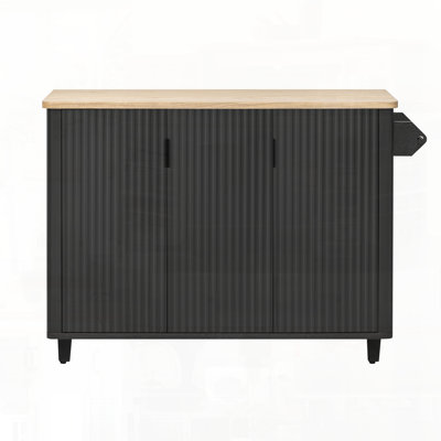 51" Fluted Kitchen Island With Drop Leaf by Ophelia & Co.