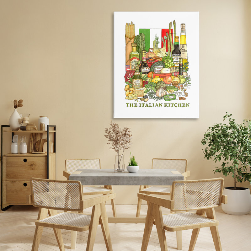 Toile de cuisine et de cuisine italienne, design par Nancy Overton, H 30 po x l 24 po