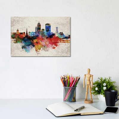 Indianapollis Abstract 1 Piece Wrapped Canvas Painting