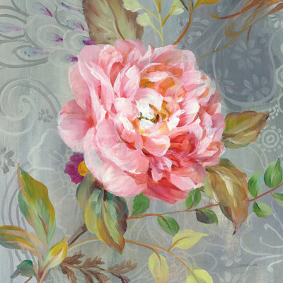 Peonies And Paisley II by Danhui Nai - Wrapped Canvas Painting