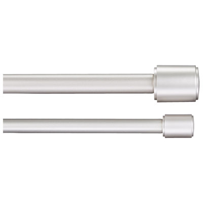 Tringle à rideaux double réglable pour fenêtres, capuchons, 72 po à 144 po, nickel
