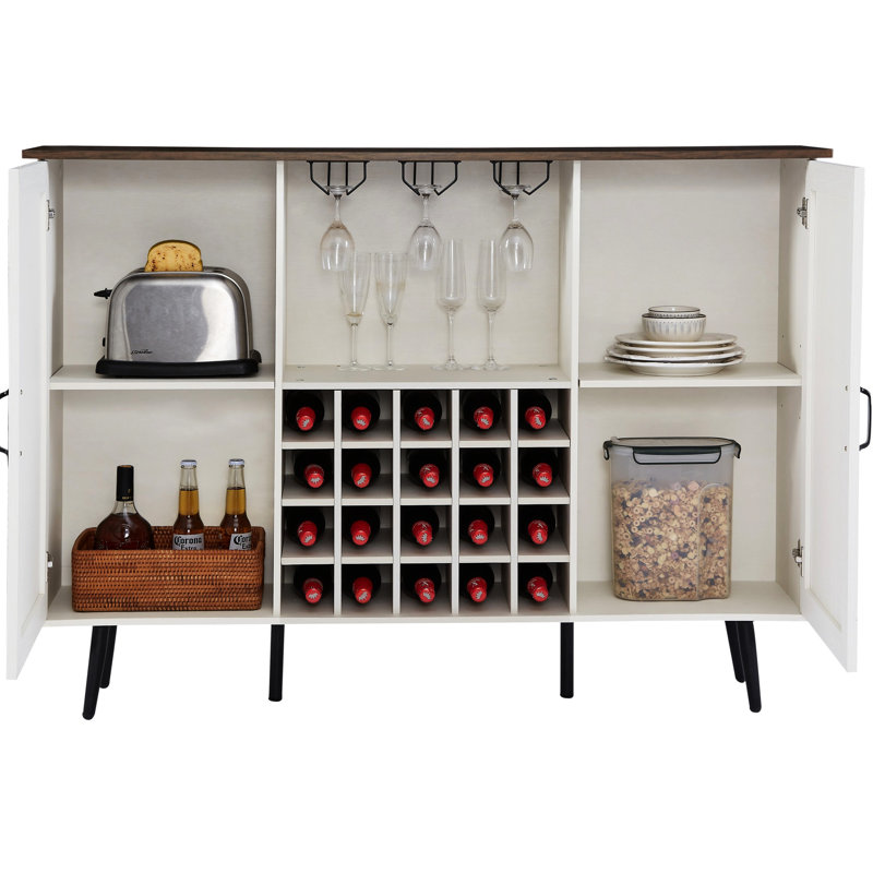 Grand refroidisseur à vin autoportant avec aspect rustique et tablettes réglables
