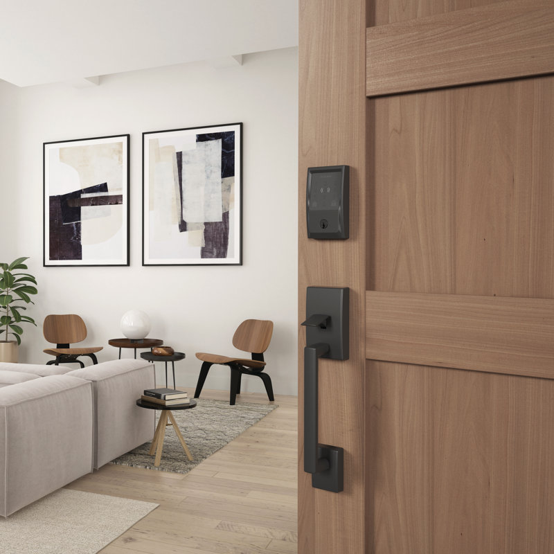 Encode Plus Smart Wifi Deadbolt With Century Trim, Matte Black