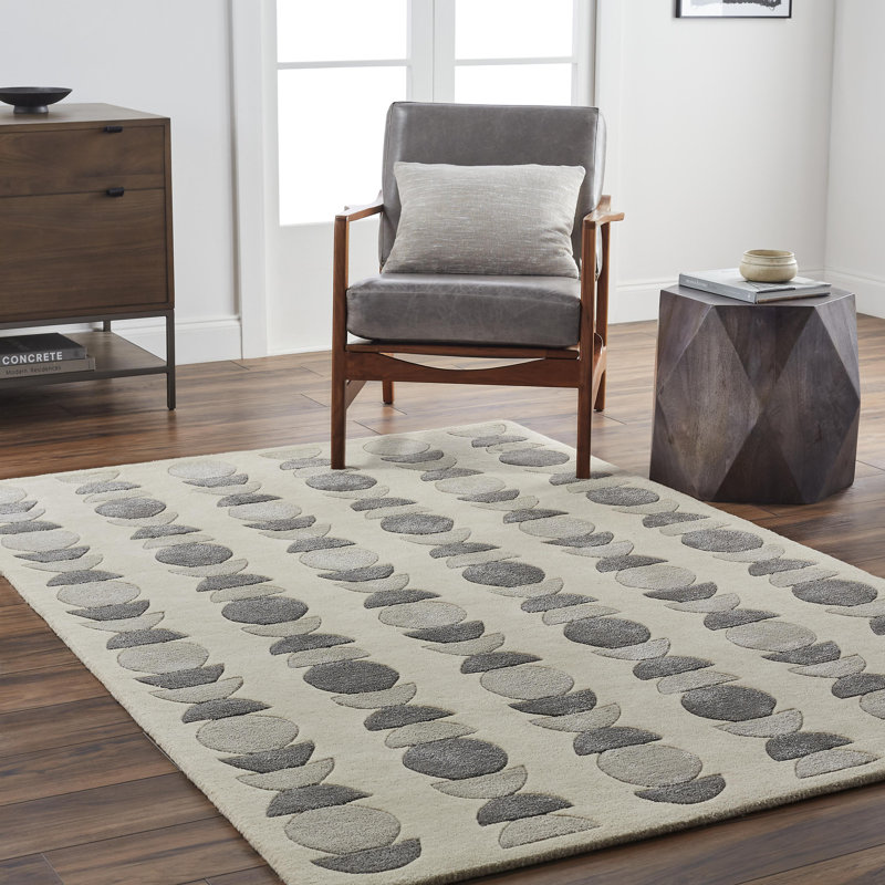 Rectangle Balla Hand Tufted Wool/Viscose Area Rug in Taupe, Rectangle 8' x 10'