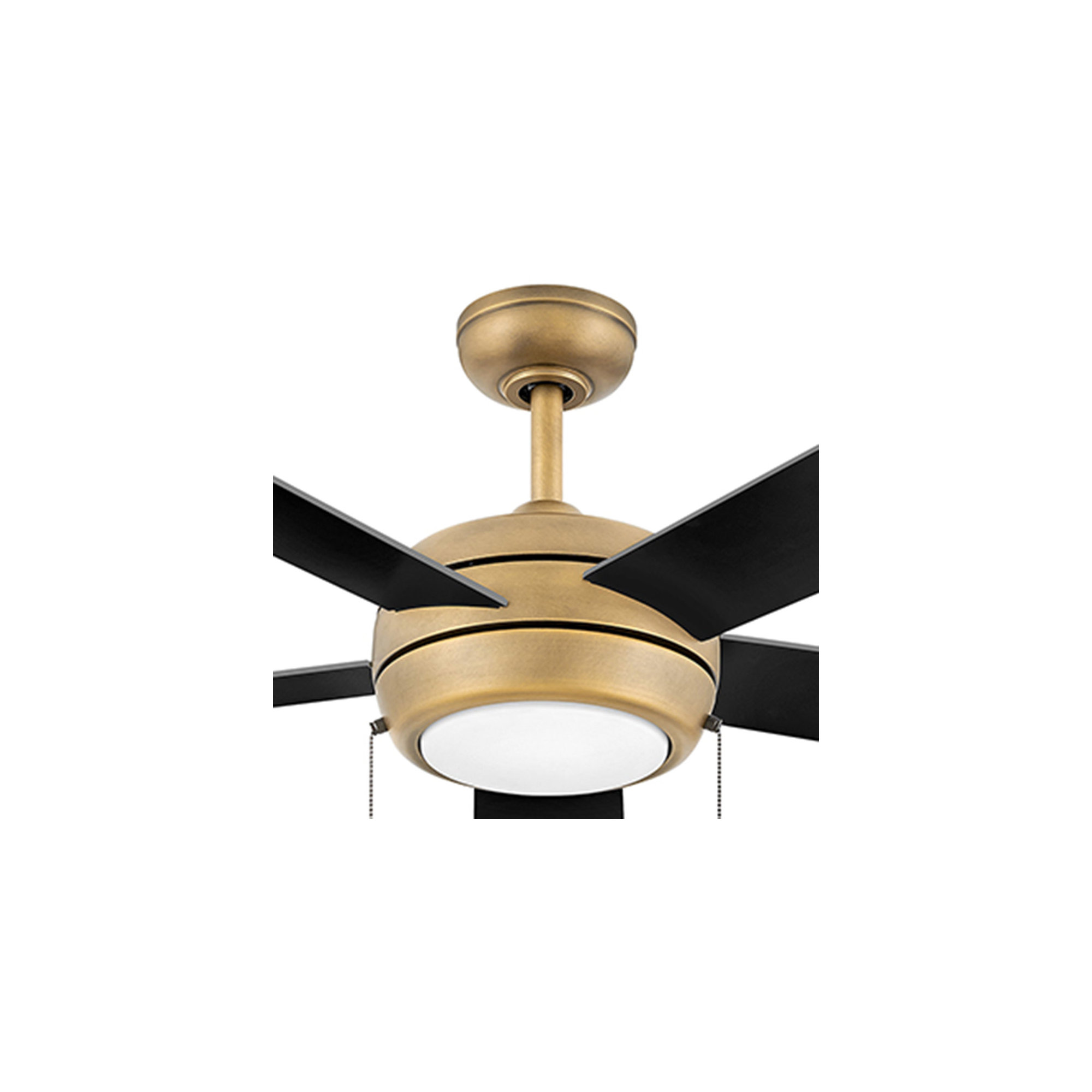 Marcin 52'' 5 Blade Ceiling Fan with LED Light Kit, Heritage Brass Bronze with Black Blade