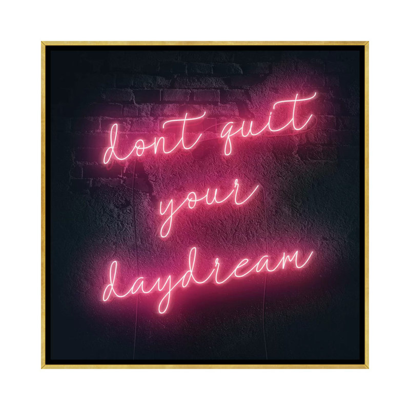 «Neon Inspo III» par Victoria Borges - impression d'art graphique, H 26 po x l 26 po x P 1,5 po, Toile encadrée d'or