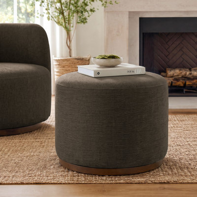 Pouf rond pivotant rembourré de 57 cm (22,5 po)