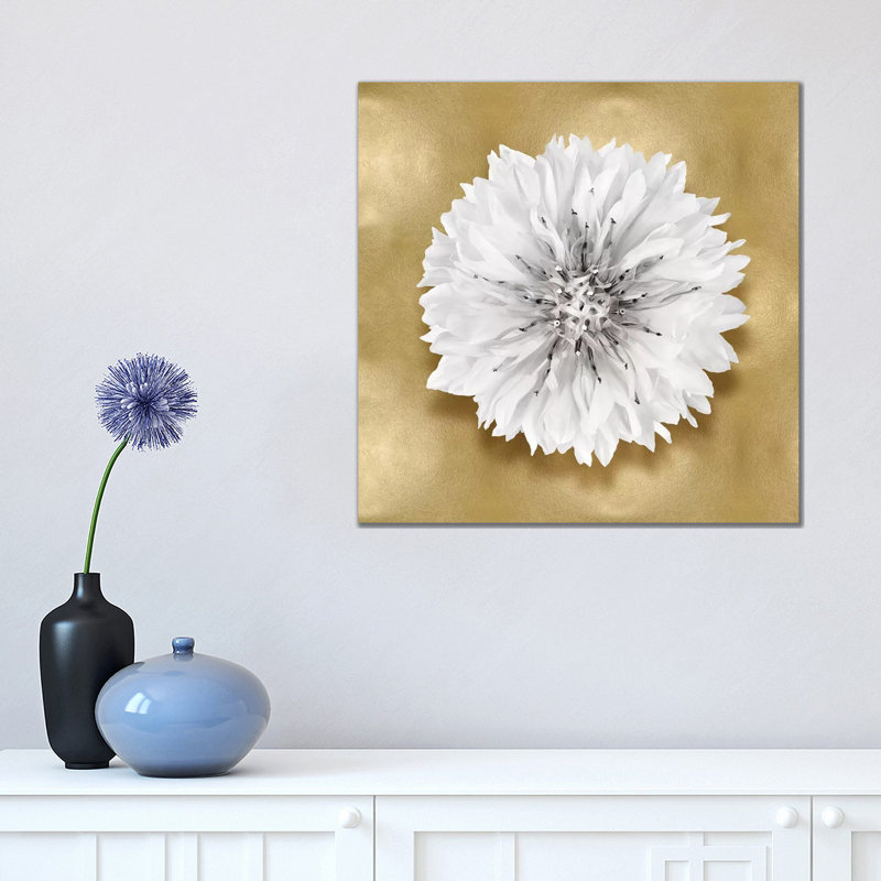 Flower On Gold IV by Caroline Kelly - Wrapped Canvas Print, 45.72 cm H x 45.72 cm W x 1.91 cm D
