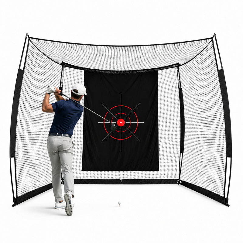 Filet de pratique de golf surdimensionné de 10 pi x 8 pi avec cible, terrain d'entraînement portable pour l'entraînement en intérieur et dans la cour arrière