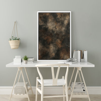 Dark Brown Abstract Art – Pictures Framed Canvas Print Wall Art
