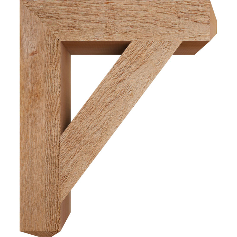 Traditional Craftsman Bracket, Western Red Cedar (Rough Sawn), 24" H x 4" W x 20" D