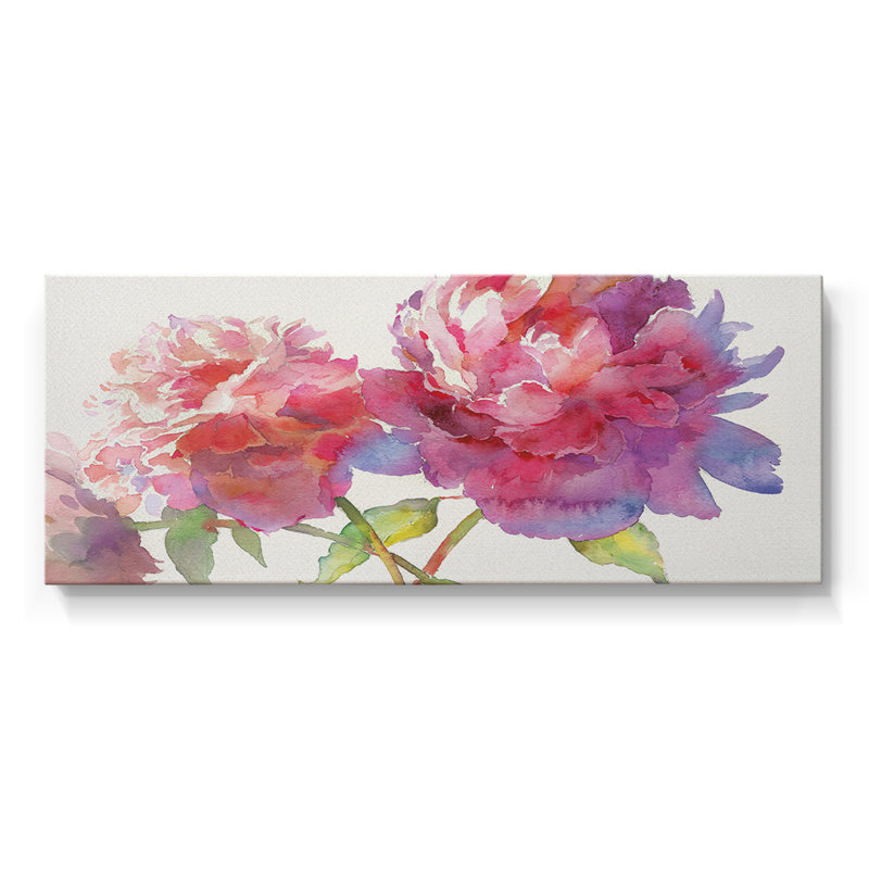 Prix pivoines II - Toile tendue avec châssis - Prêt à être accroché, H 12 po x l 30 po