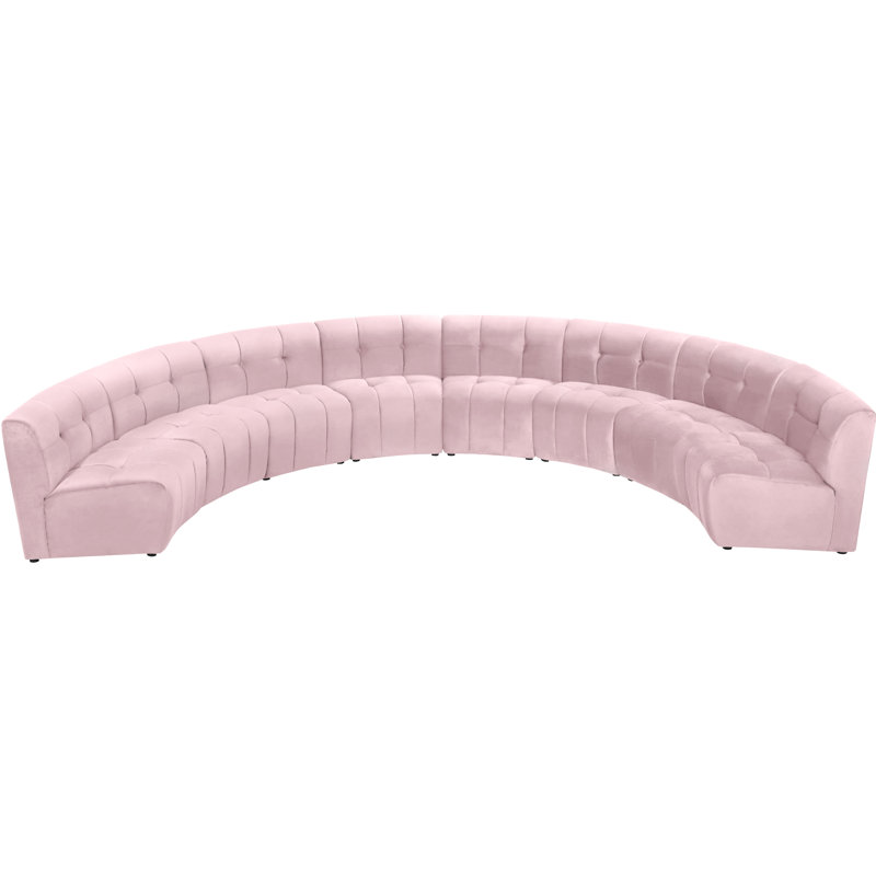 Jedson Velvet Sectional Symmetrical, Pink Velvet