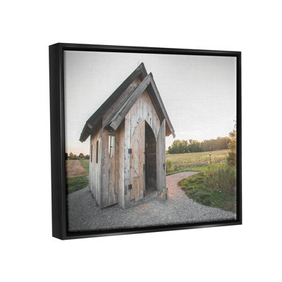 "Cabin at Sunset", art mural encadré par Donnie Quillen