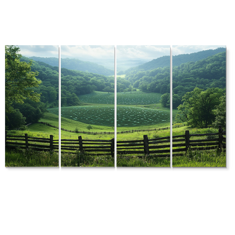 «Green Peaceful Valley III», ensemble d'art mural sur toile, H 28 po x l 48 po
