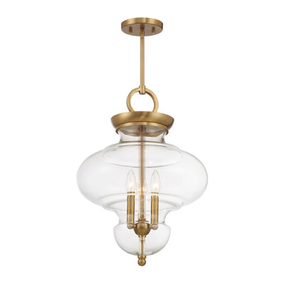 Lakresha 3-Light Pendant in Warm Brass