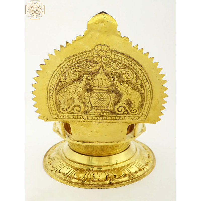 Brass Ashtalakshmi Vilakku Oil Lamp - 7.5" Traditional Hindu Puja Diya with 8 Lakshmi Avatars