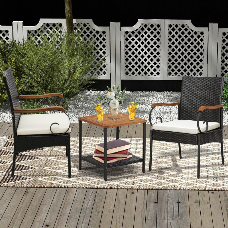 Baires Outdoor Patio Dining Armchair with Cushion
